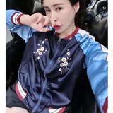 欧洲站2016春秋装新款女装韩国梅花刺绣薄长袖棒球服运动外套上衣