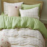 嫩芽绿 简约宜家小资 全棉活性印花喷气被罩床单床笠床上四件套
