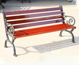 户外公园椅 防腐实木休闲椅 长凳 铸铁椅 铸铝脚  塑木休闲椅5902