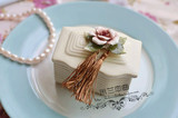 欧式陶瓷蔷薇花园长方款创意高档陶瓷喜糖盒子 复古陶瓷首饰盒