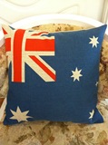 宜家zakka风格 棉麻抱枕汽车办公室靠垫靠枕 含芯 澳大利亚国旗