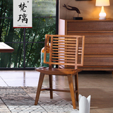 东南亚风格家具 槟榔色水曲柳实木餐椅办公椅子书椅电脑椅休闲椅