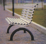 户外休闲铁艺椅 公园椅 园林不锈钢椅子  铸铁脚 花园椅子BH15301