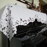田园布艺中式绣花防尘钢琴巾钢琴罩钢琴披盖布盖巾帘《白色玫瑰》