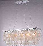 现代简约田园长方形天然贝壳吊灯客厅灯餐厅灯具长方形卧室灯创意