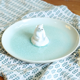 原来是泥|原创冰裂釉北极熊创意陶瓷圆餐盘水果盘日式清新餐具