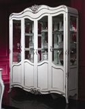 特价新古典实木酒柜隔断 简约欧式家用酒橱 现代客厅白色玻璃高柜