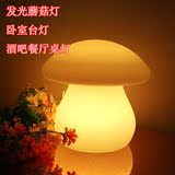 LED七彩蘑菇草坪灯景观灯遥控 防水花园灯 充电室内卧室装饰台灯