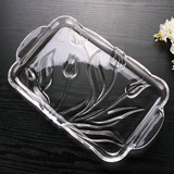 泸沽湖玻璃果盘 创意欧式托盘水果盘现代客厅杯盘简约长方形盘子