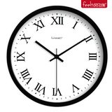 欧式罗马数字石英钟 时尚创意白色简约个性超静音客厅挂钟表时钟