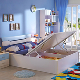 简约现代儿童床1.2米男孩1.5米单人床蓝色王子床儿童家具套房