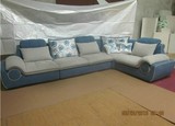 斯可馨正品6510现代简约客厅实木框架三人转角可选布艺沙发组合