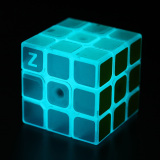 Z版3阶夜光魔方比赛专用透明魔方三阶蓝色专业魔方套装玩具顺滑