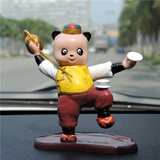 创意汽车摆件中国四川熊猫幺师茶艺卡通公仔玩偶娃娃精品内饰