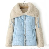 2013秋冬季新品韩国羊羔大毛领棉衣外套女式短款棉服薄款小棉袄