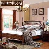 美式床全实木床1.5米1.8米欧式床双人床胡桃木婚床乡村家具特价床
