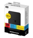 原庄行货 西部数据（WD）Elements 2.5英寸USB3.0移动硬盘500GB