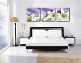 白百合无框画现代简洁花卉壁画房间床头装饰画百年好合挂画三联画