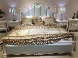 温州 乐清 新古典美式北欧风格实木框架真皮床 高端定制婚床