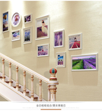 欧式楼梯照片墙面走廊客厅创意过道背景墙壁装饰挂墙相框组合画框
