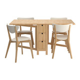 诺顿实木长方桌蝴蝶桌北欧时尚餐桌椅原木小户型折叠桌写字桌