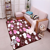 现代加厚图案珊瑚绒地毯可水洗爬行垫卧室床边毯客厅茶几定制满铺