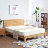 现货日式1.5/1.8米纯实木进口白橡木双人床简约现代环保卧室家具