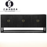新中式电视柜茶几组合实木电视柜卧室客厅地柜烤漆现代中式家具