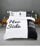 包邮 外贸爆款床上3D黑白情侣创意四件套双人床单被单 1.5m1.8m2m