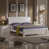 厂家直销实木床1.8米双人床榆木床气压高箱储物1.5米白色开放漆床