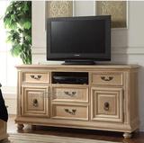 美式乡村实木卧室电视柜斗柜 法式做旧风化白组合柜小型电视桌