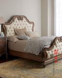 美式乡村实木双人床法式简美做旧雕花橡木床地中海欧式1.8米婚床