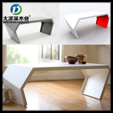 俪家烤漆办公桌三维空间造型书桌白色不规则桌面电脑桌定做D39