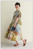 日本专柜L贵牌原d  夏日绚烂 油画泼墨 品质感 显瘦日式 连衣裙