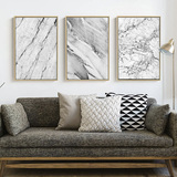 客厅装饰画抽象三联画黑白灰现代简约沙发背景墙画 玄关餐厅挂画