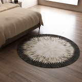 原创设计新款黑白奶牛皮地毯 别墅会所圆形地毯客厅地毯 可定制