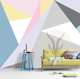 个性创意现代几何简约北欧宜家色块无缝壁画 客厅卧室墙纸壁画