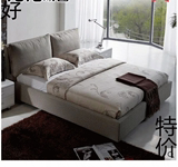 布艺床现代简约软包布艺床1.8米双人床可拆洗可定做小户型特价