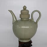宋越窑人物茶壶 古董古玩 仿古瓷器 收藏复古摆件 全手工复古壶