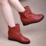 卓诗尼2013年秋款新品马丁靴短靴舒适低跟中筒踝靴平底女鞋女靴子