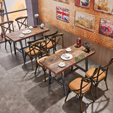 工业创意咖啡厅桌椅 个性奶茶店甜品店星巴克餐桌 西餐厅桌椅复古