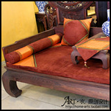防滑罗汉床垫飘窗垫沙发垫风情布艺古典纯色麂皮绒尼泊尔套7天