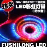 （220V）红黄蓝段跳LED彩虹管 LED灯带 数码管护栏管 广告材料