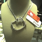 香港周生生专柜代购 18K白色Hello Kitty钻石项链 48044 套链 *