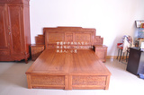 缅甸花梨 大果紫檀 仿古家具 实木床 富贵雕花红木大床 承接定做