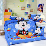 ②DISNEY/迪士尼床上用品三件套1760 米老鼠床單床笠1.2米深蓝