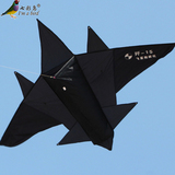 潍坊风筝 航母 歼--15飞机风筝 纯黑战斗机 风筝好玩 飞鲨舰载机