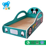 蓝迪熊幼儿圆环保木质 儿童汽车造型烤漆床米老鼠卡通木制儿童床
