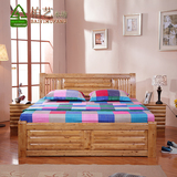 纯实木床1.8米中式双人床全柏木床1.5米单人储物床现代家具婚床