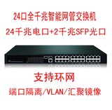 24口千兆智能光纤交换机网吧无盘汇聚VLAN隔离镜像扩WAN组播IPTV